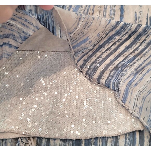 Tempo Paris Size S Silk Blend Pullover Top Lined Sequin Relaxed Overlay Italy - Picture 6 of 9